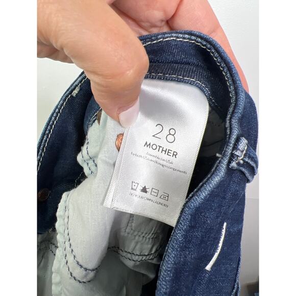 NEW Mother High Waisted Looker Ankle Fray Dark Wash in Tounge in Chic - Picture 7 of 9